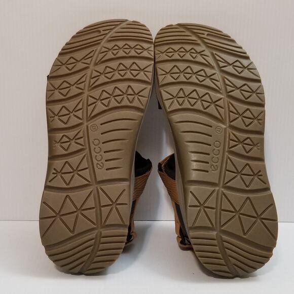 Ecco X-Trinsic Adjustable Strap Comfort Sandals Black/Cayote Mens Size US 9-9.5